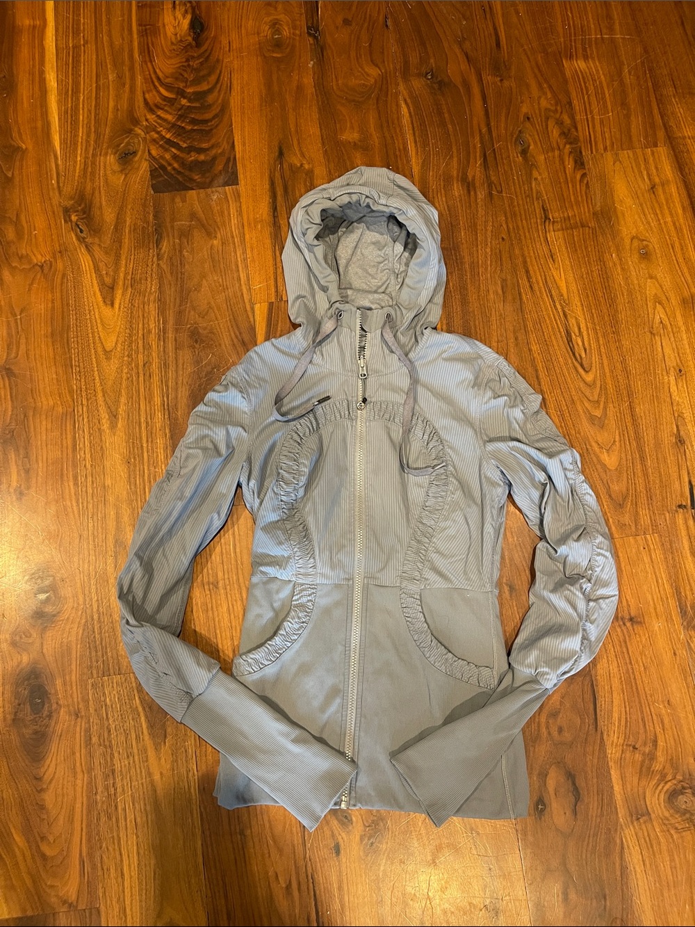lululemon Light Gray Hooded Dance Studio Jacket reversible.